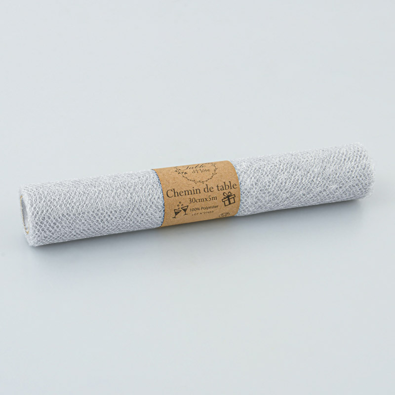 Chemin de table 'réveillon' argenté