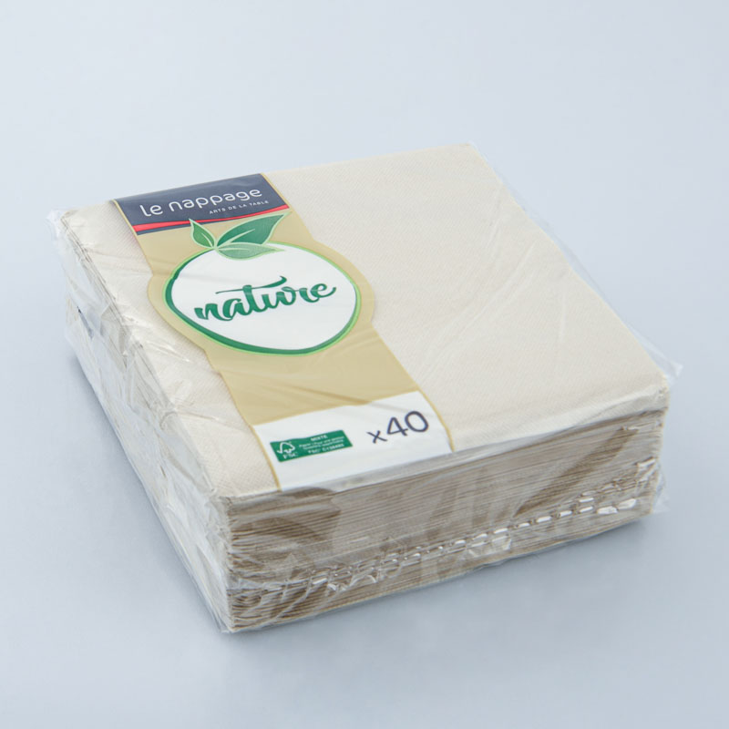 Lot de 40 serviettes couleur lin 