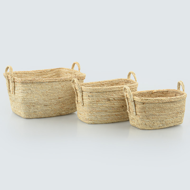 Panier de rangement 'Bali' tressé écru