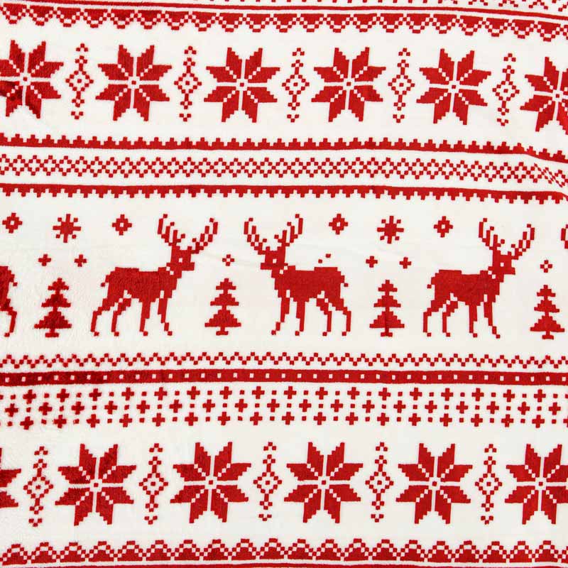 Plaid doublé sherpa 'Cerf avec flocons' 