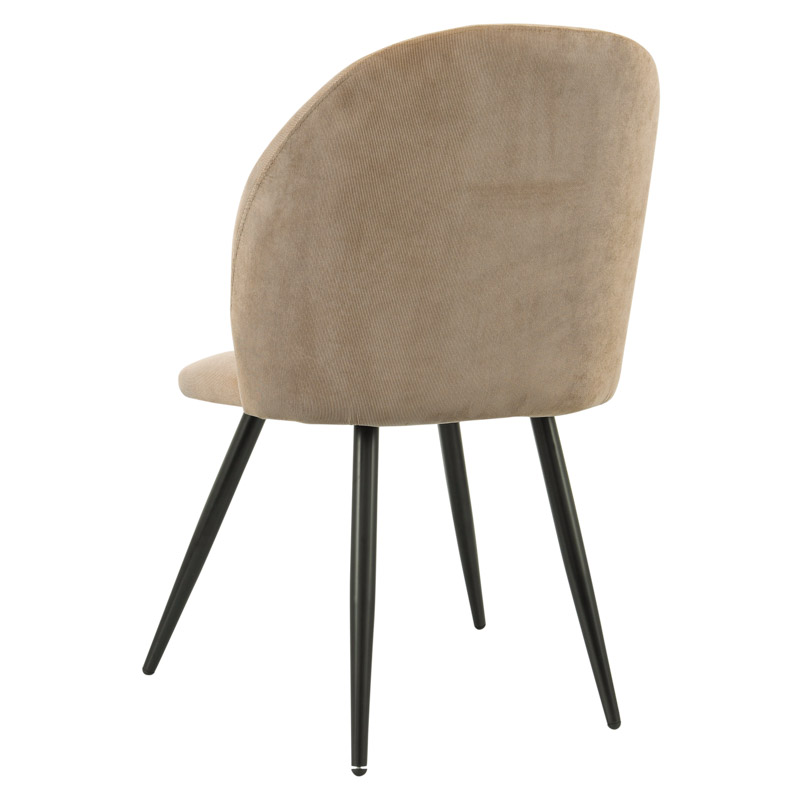Chaise tissu côtelé 'Iselia' couleur taupe
