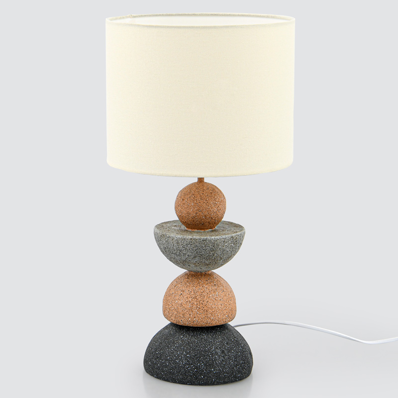 Lampe à poser 'Noela' gris et beige
