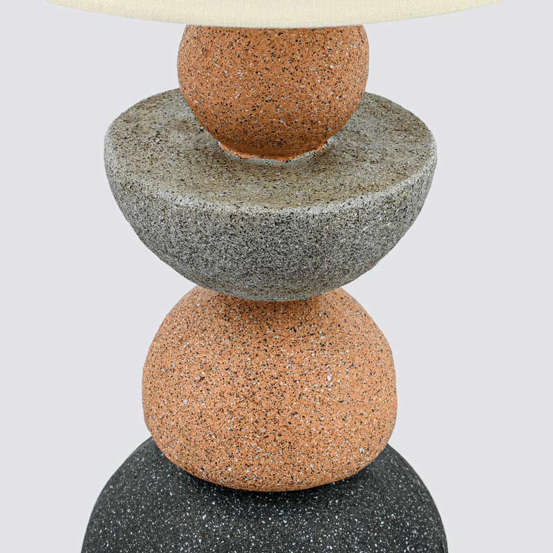 Lampe à poser 'Noela' gris et beige
