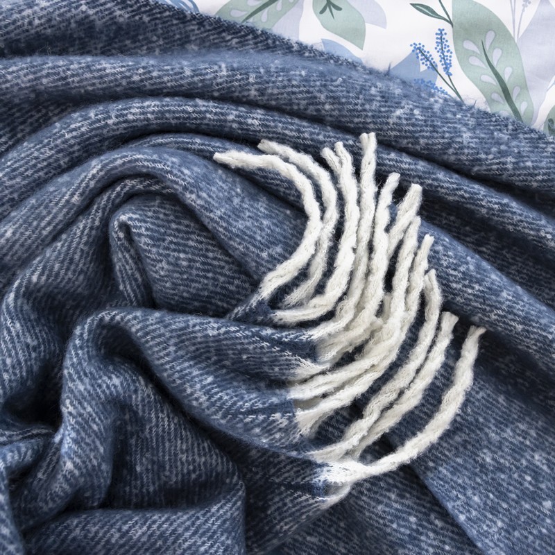 Plaid 'Powell' chiné bleu 750G