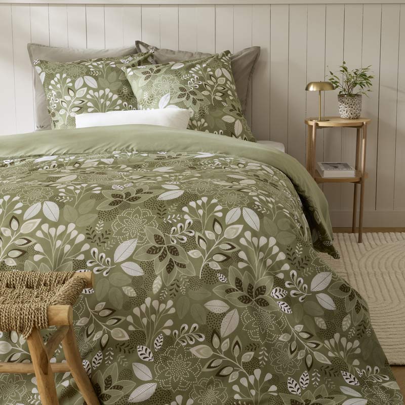 Parure de lit 'Kamala' imprimé vert imprimee vert 240x220cm - L'Incroyable