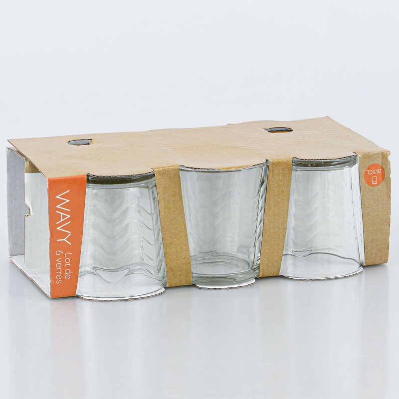 Lot de 6 verres bas 'Wavy' 26,5cl 
