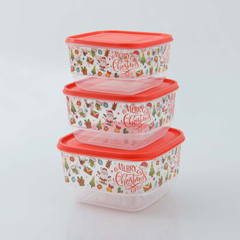 Lot de 3 boîtes alimentaires Noël 'Trendy'