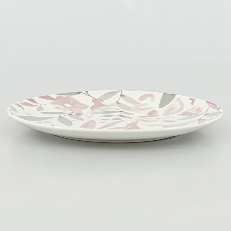 Assiette plate 'Amalys' rose et grise