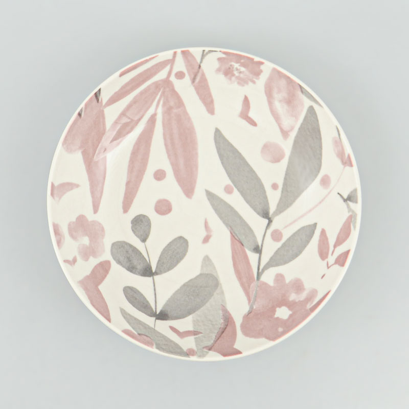 Assiette multiusages 'Amalys' rose et grise