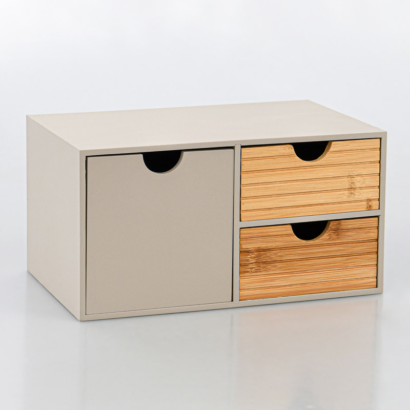 Rangement 3 tiroirs en bambou
