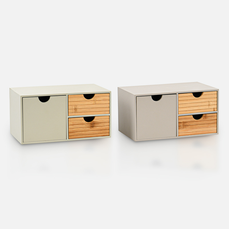Rangement 3 tiroirs en bambou