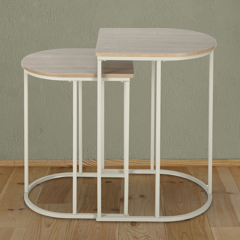 Set de 2 bouts de canapé 'Vilma' beige