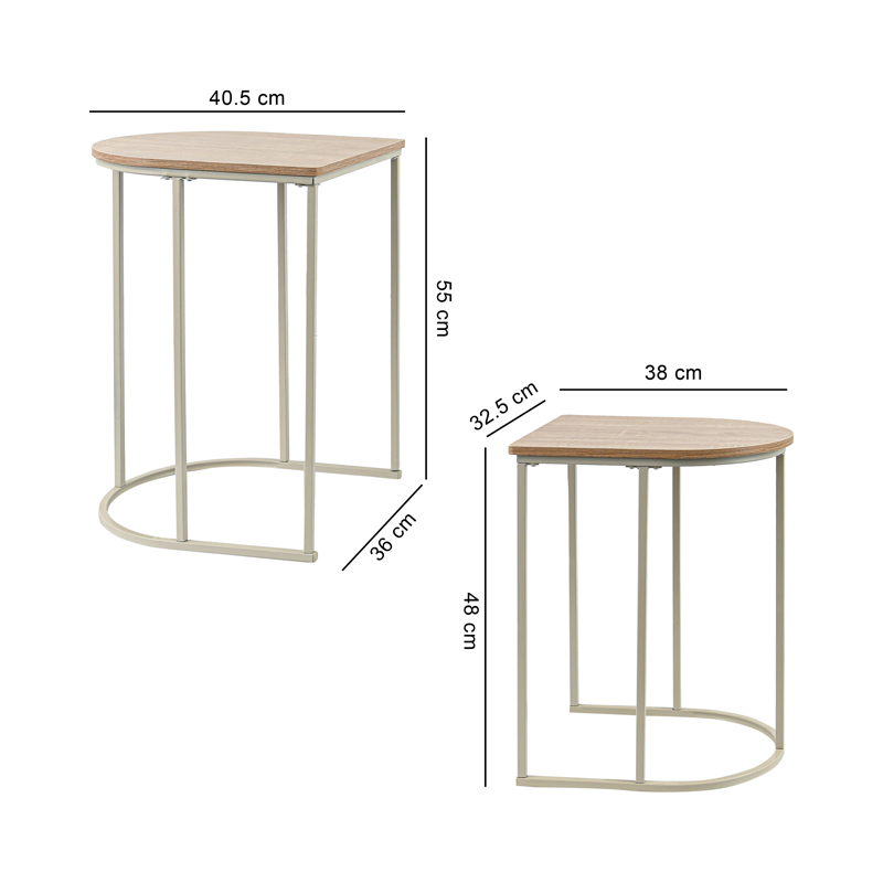 Set de 2 bouts de canapé 'Vilma' beige