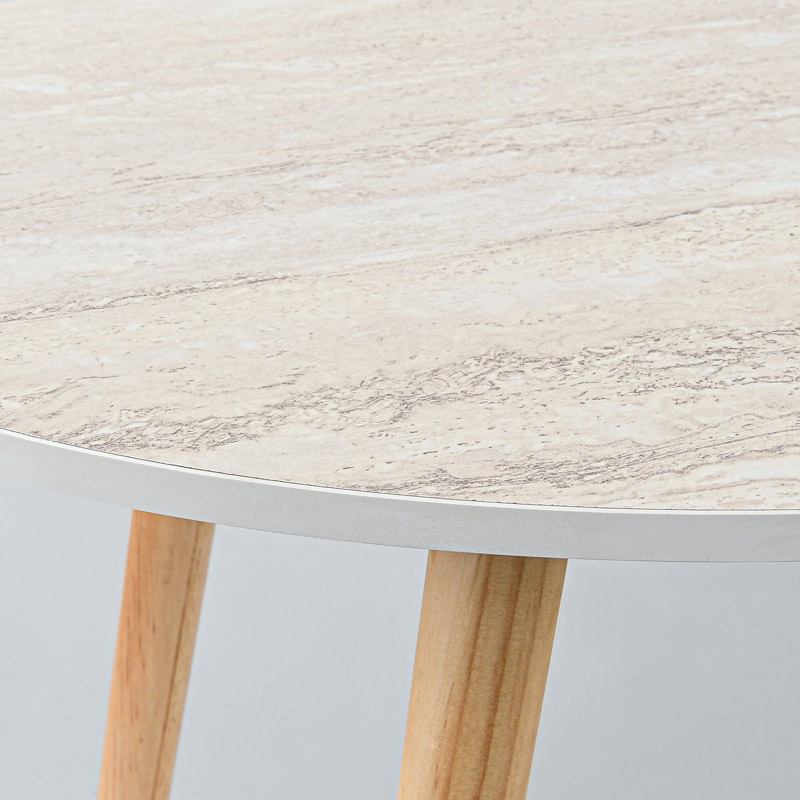 Lot de 2 tables imitation travertin 
