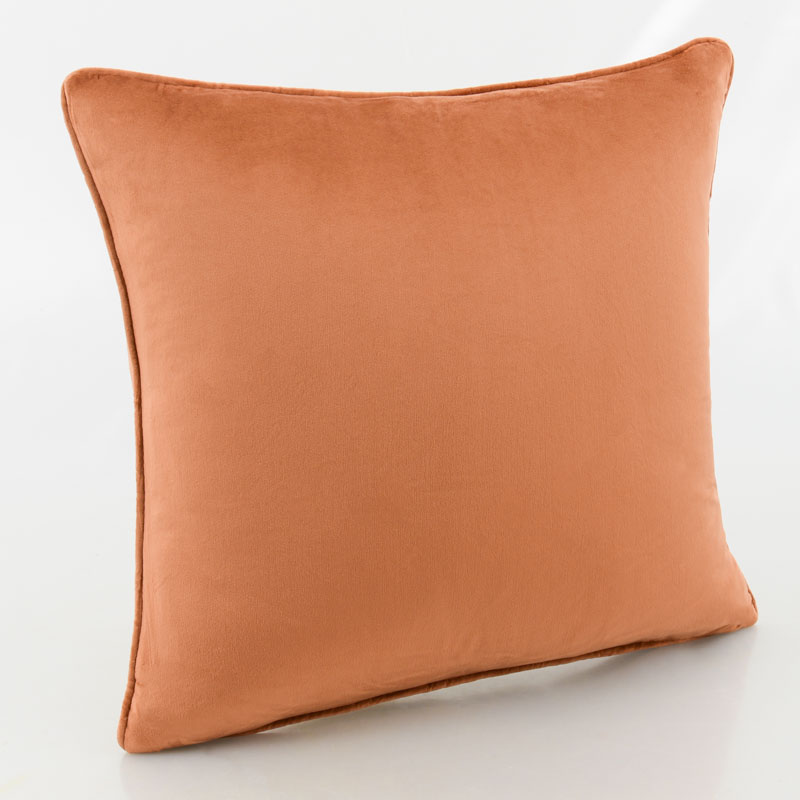 Housse de coussin velours 'Elena' terra