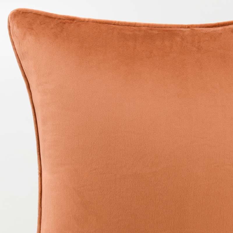 Housse de coussin velours 'Elena' terra