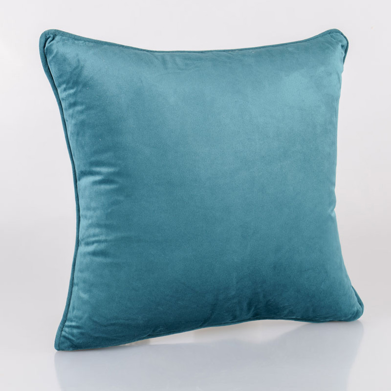 Housse de coussin velours 'Elena' bleu canard