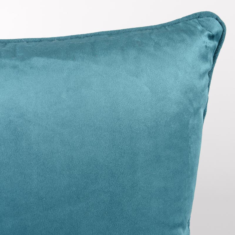 Housse de coussin velours 'Elena' bleu canard
