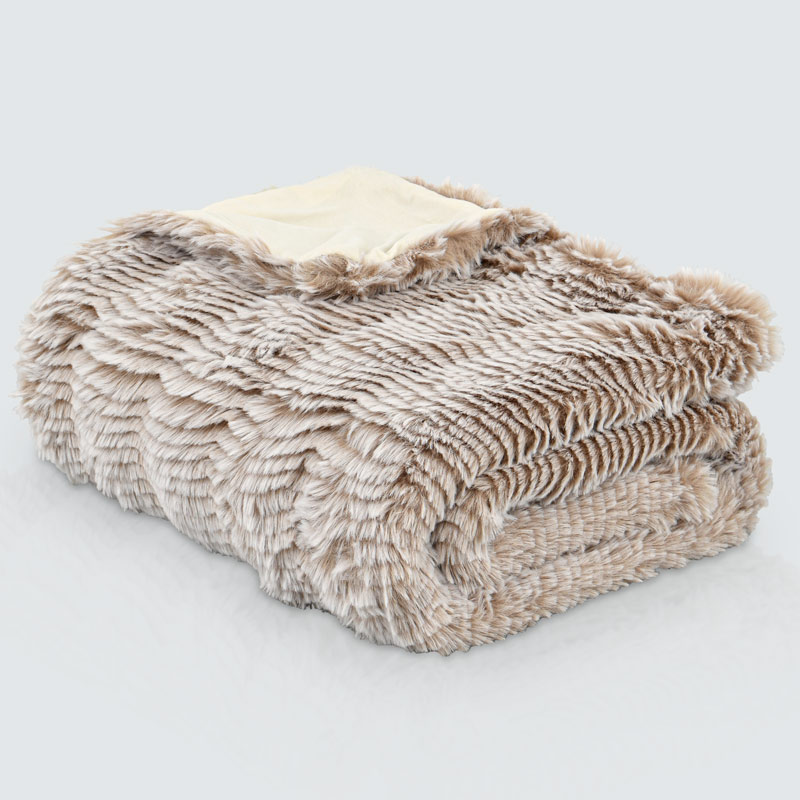 Plaid 'Cardiff' imitation fourrure bicolore