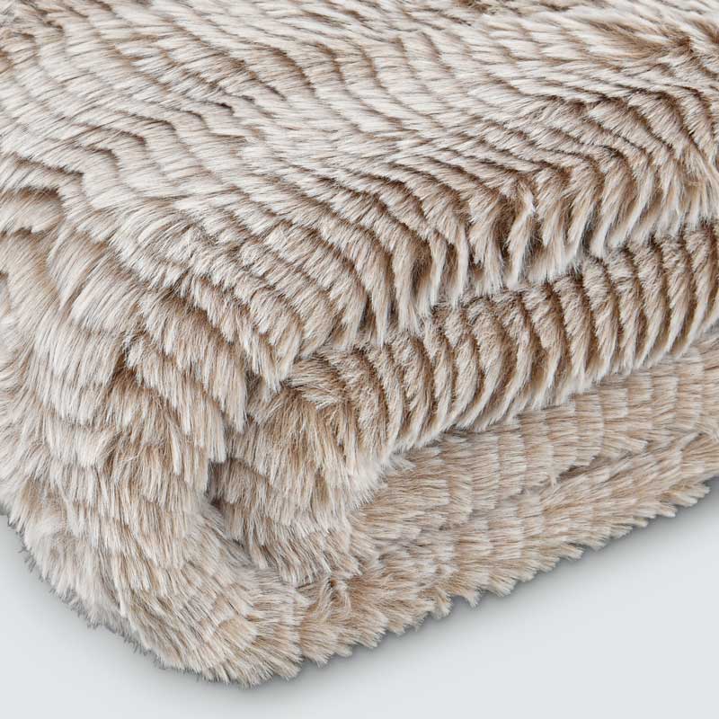 Plaid 'Cardiff' imitation fourrure bicolore