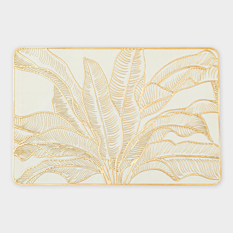 Set de table rectangulaire feuillage doré 