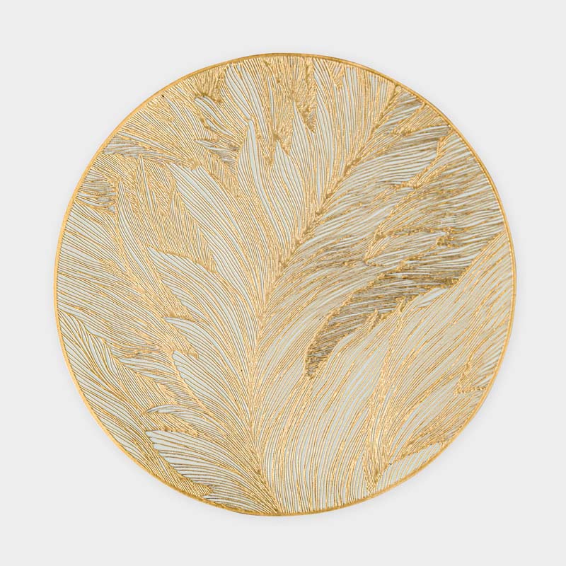 Set de table rond feuillage doré 