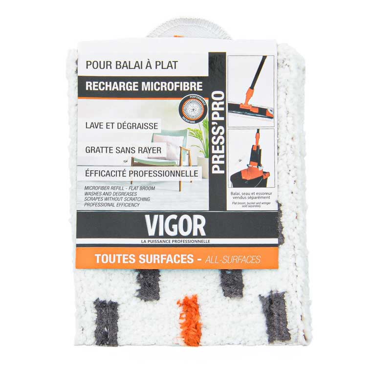 Recharge microfibre VIGOR pour balai à plat