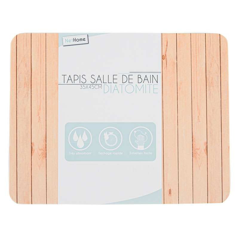 Tapis salle de bain diatomite imitation bois