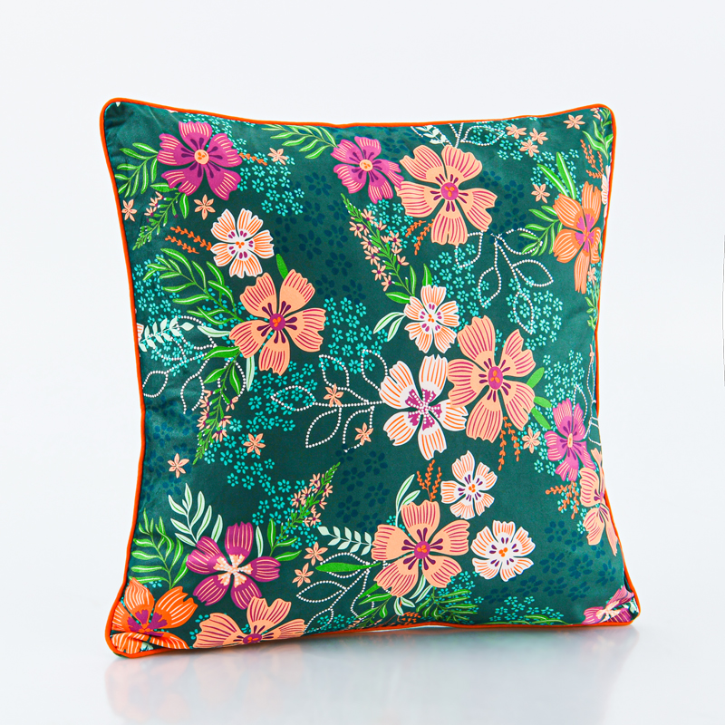Housse de coussin velours imprimé 'Leana'
