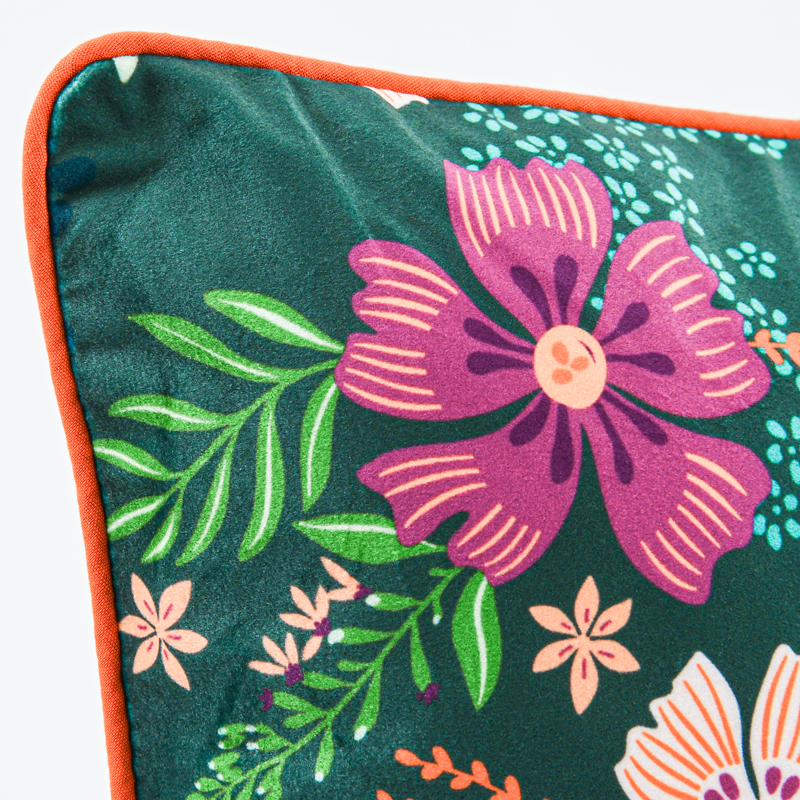 Housse de coussin velours imprimé 'Leana'