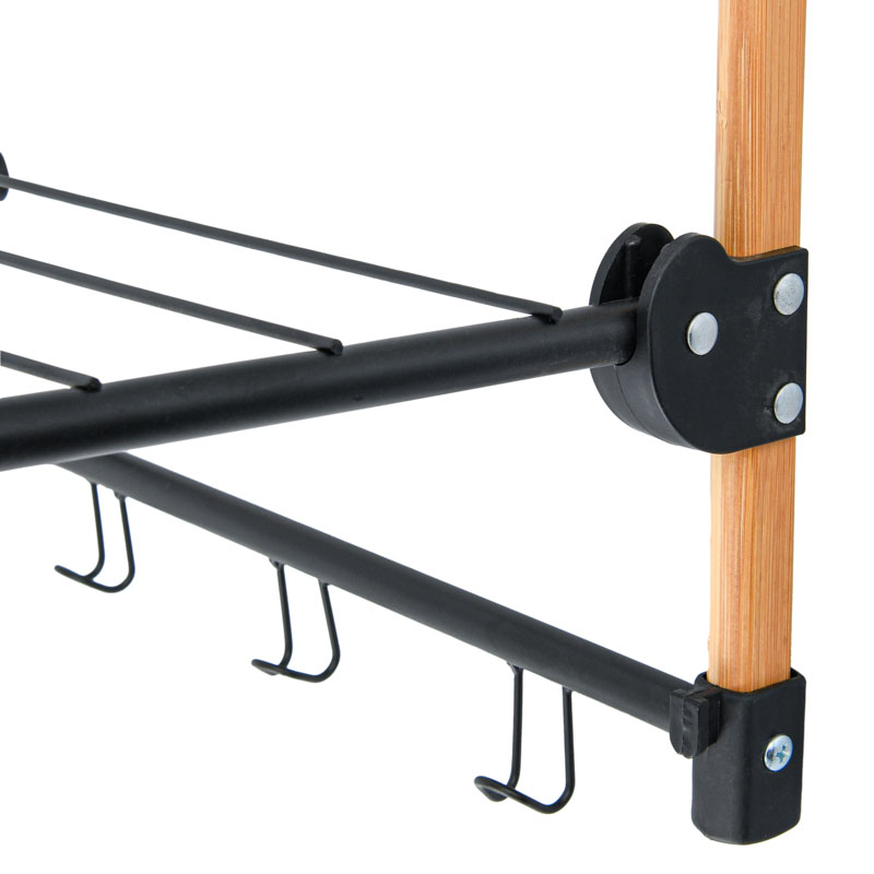Séchoir dessus de porte 4 crochets noir 