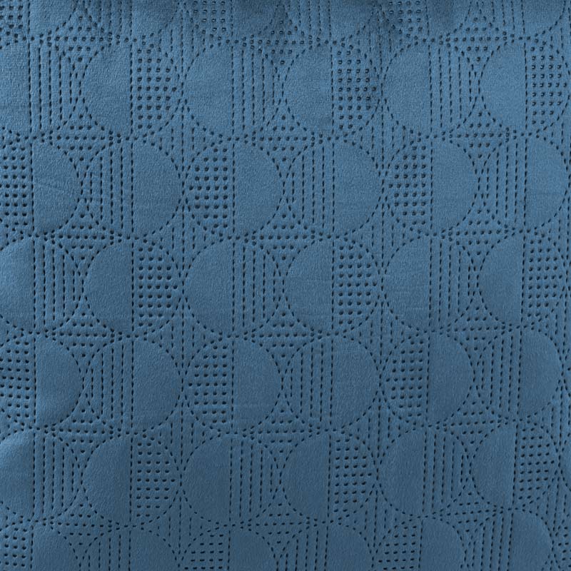 Coussin velours piqué 'Disco' bleu