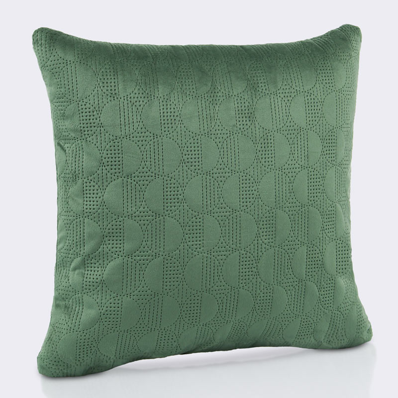 Coussin velours piqué 'Disco' vert