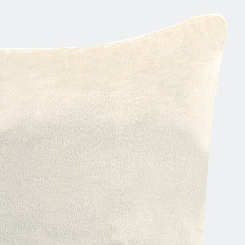 Coussin velours piqué 'Disco' couleur écru 