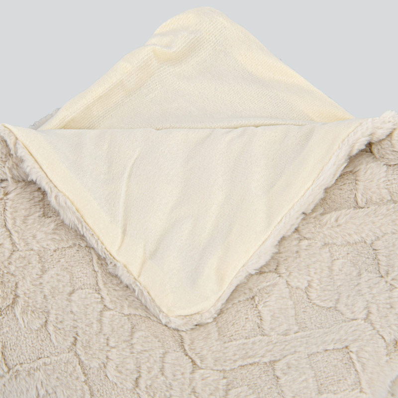 Plaid imitation fourrure 'Spirale' beige 