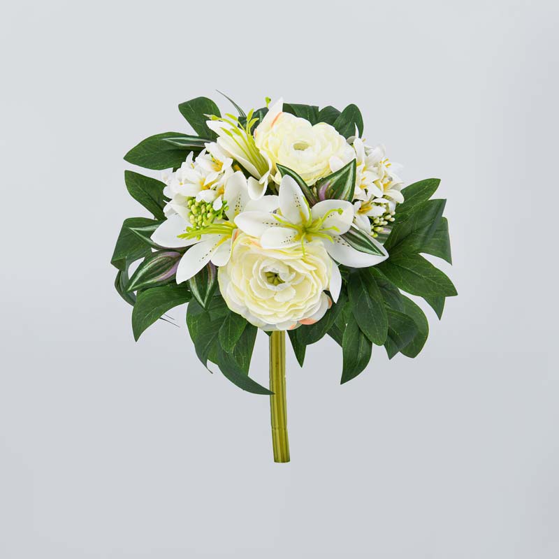 Bouquet de fleurettes, lys et roses