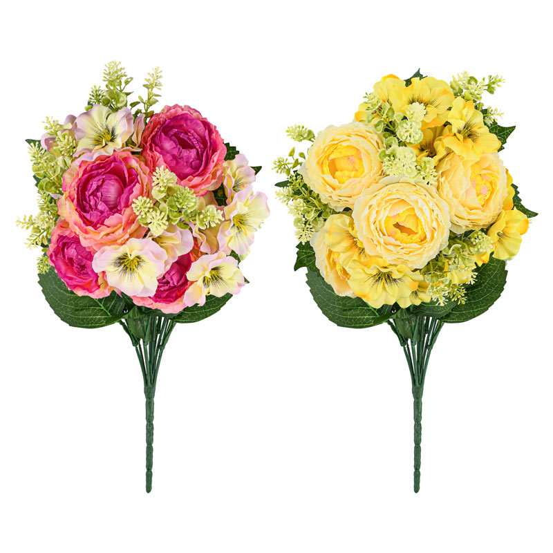 Bouquet de pivoines et pensées