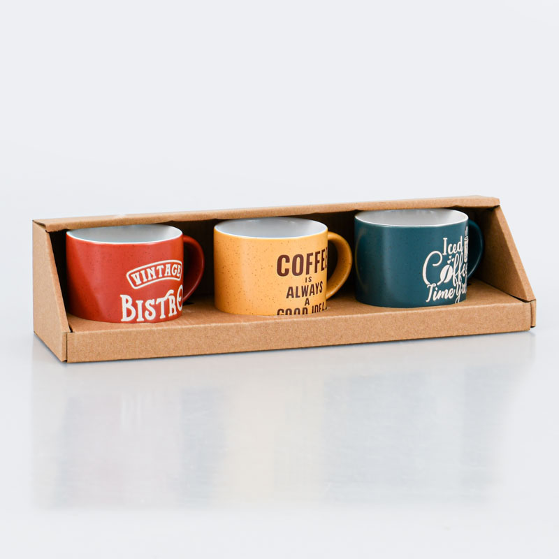 Coffret 3 mugs 'Vintage Bistro'