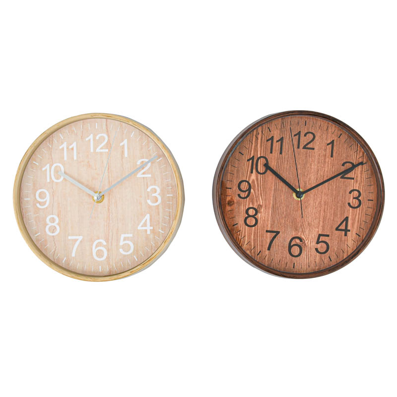 Horloge murale imitation bois