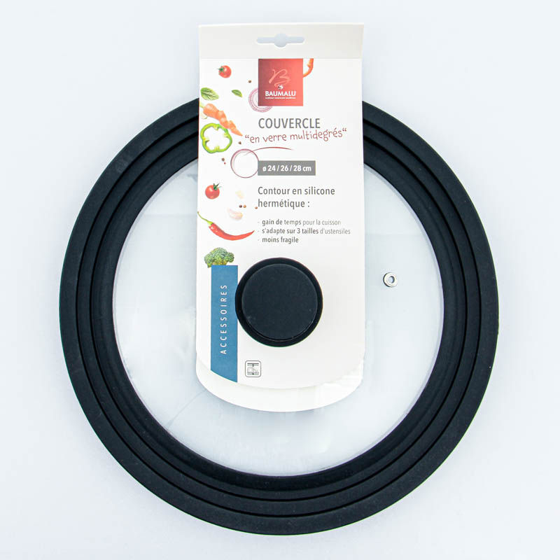 Couvercle multi-degrés en verre et silicone