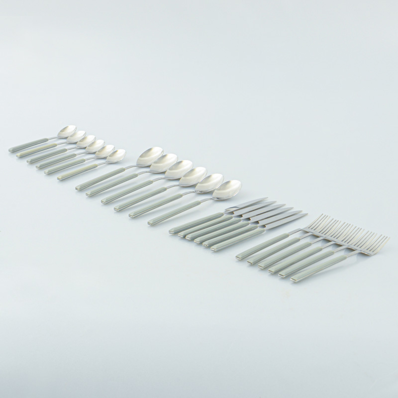 Ménagère 24 pièces en inox céladon