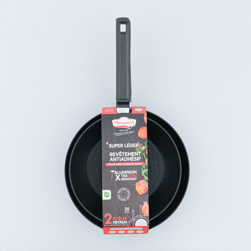 Lot de 2 poêles induction noir