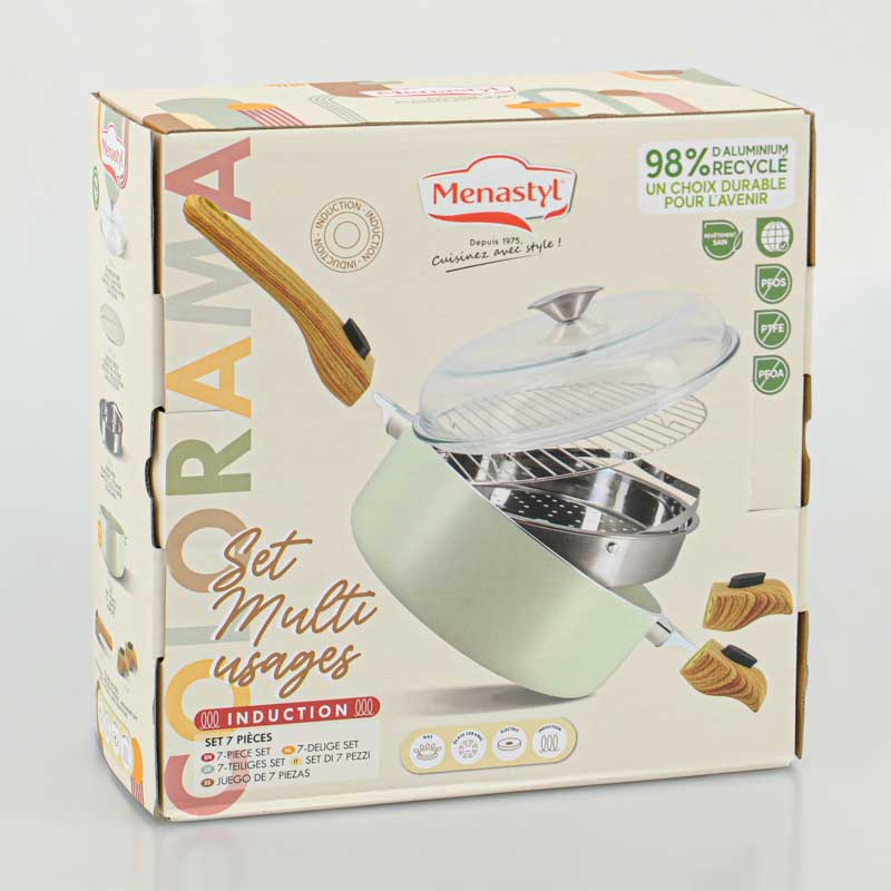 Set culinaire multi-usages vert celadon 