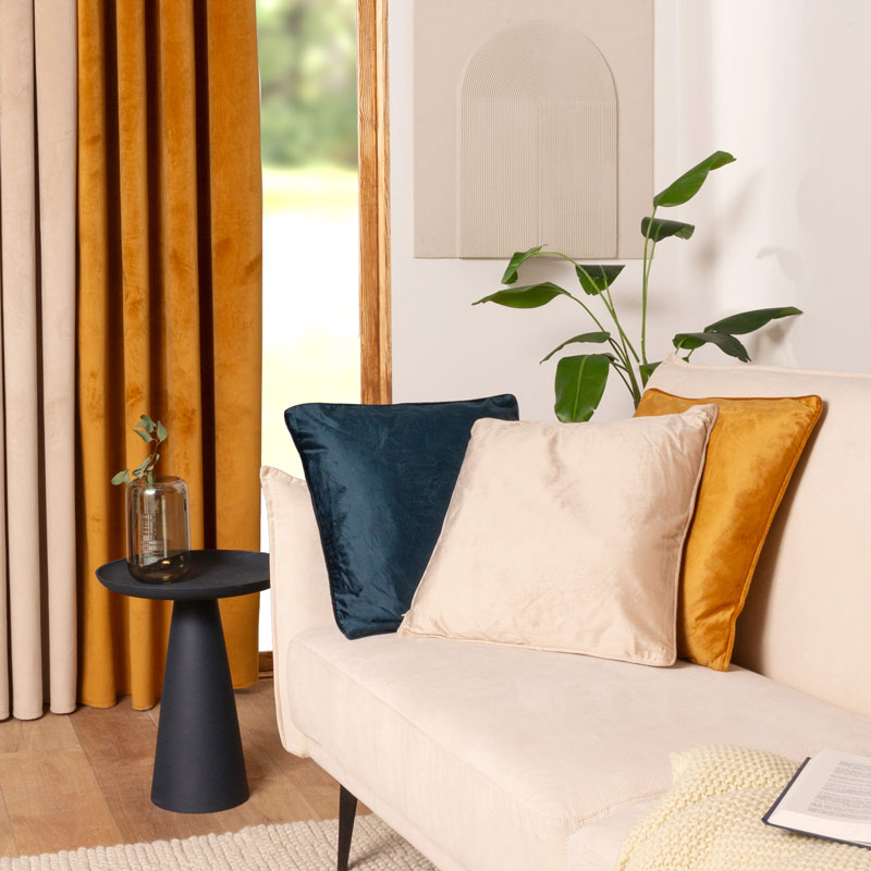 Housse de coussin velours 'Elena' écru 
