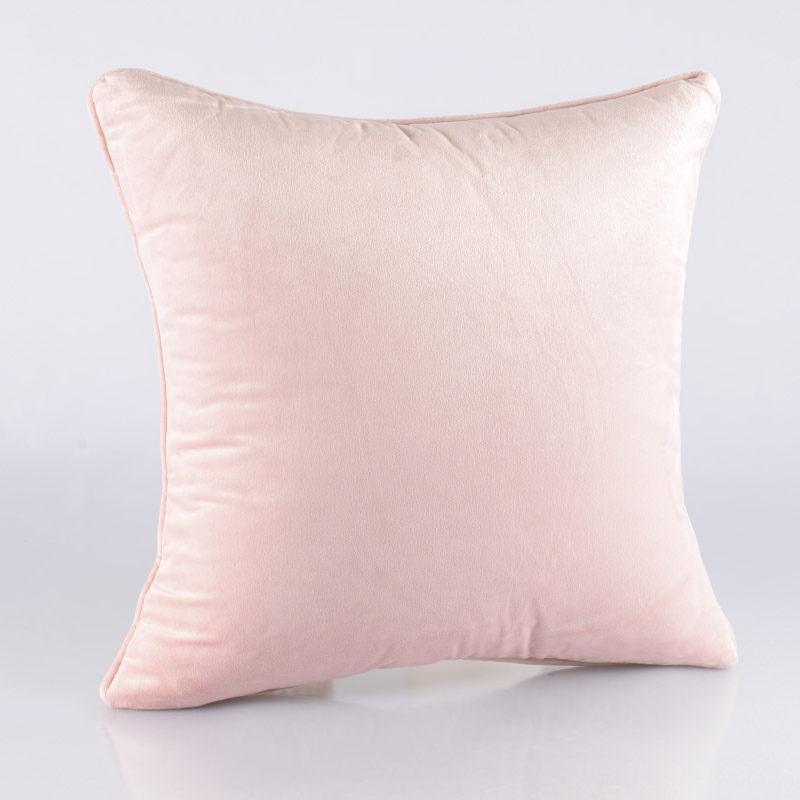 Housse de coussin velours 'Elena' rose tendre