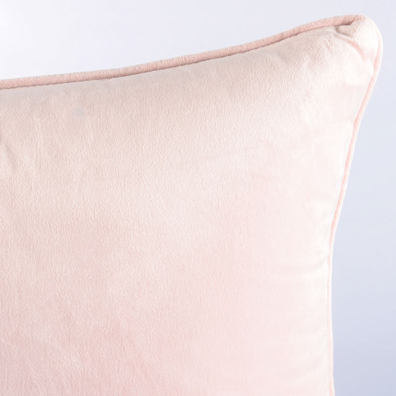 Housse de coussin velours 'Elena' rose tendre