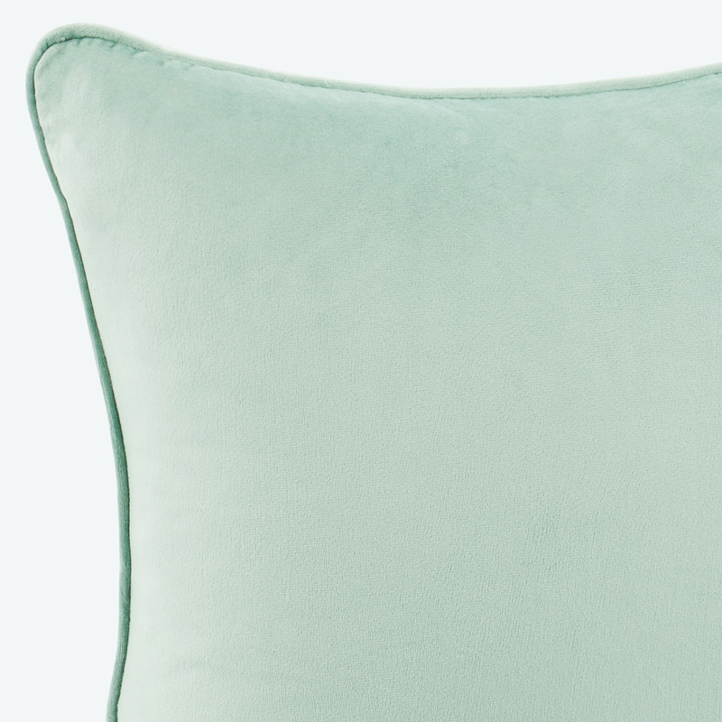 Housse de coussin velours 'Elena' vert d'eau