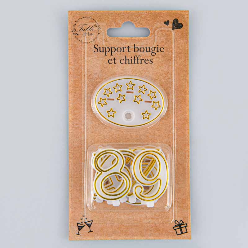 Support bougie et chiffres