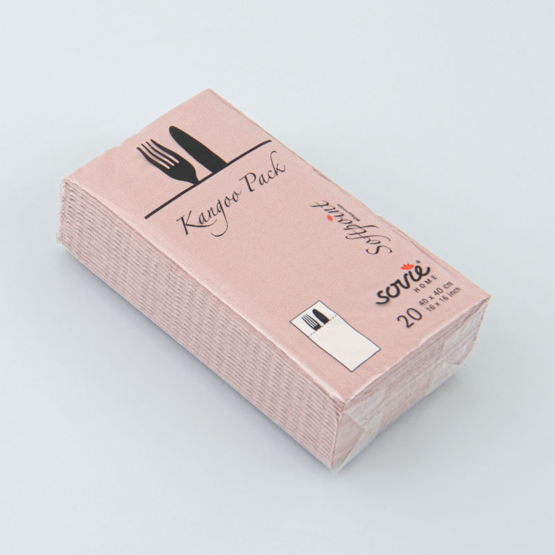 Lot de 20 serviettes kangourou pétale rose