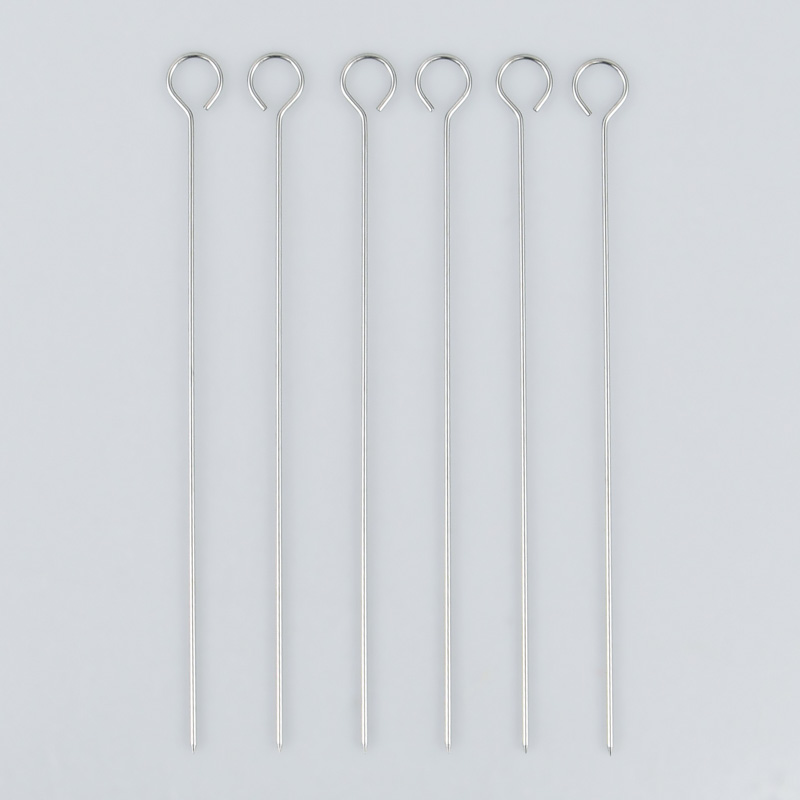 Lot de 6 piques à brochettes en fer gris 